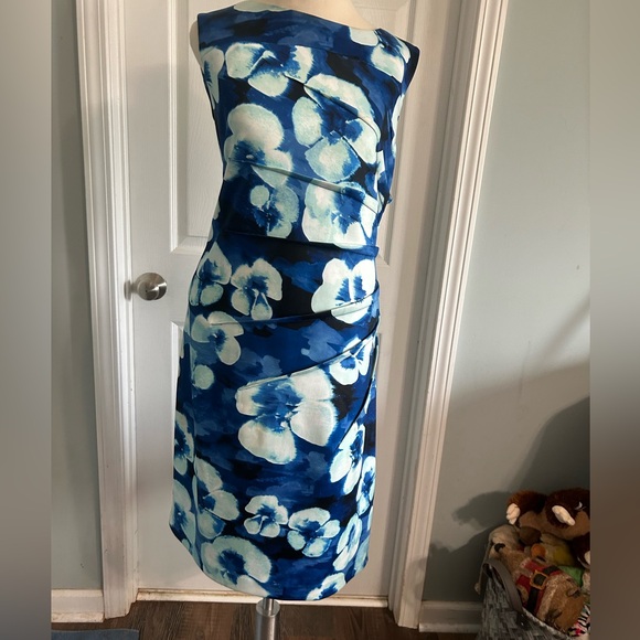 Calvin Klein Dresses & Skirts - Calvin Klein Midi Blue White Floral dress